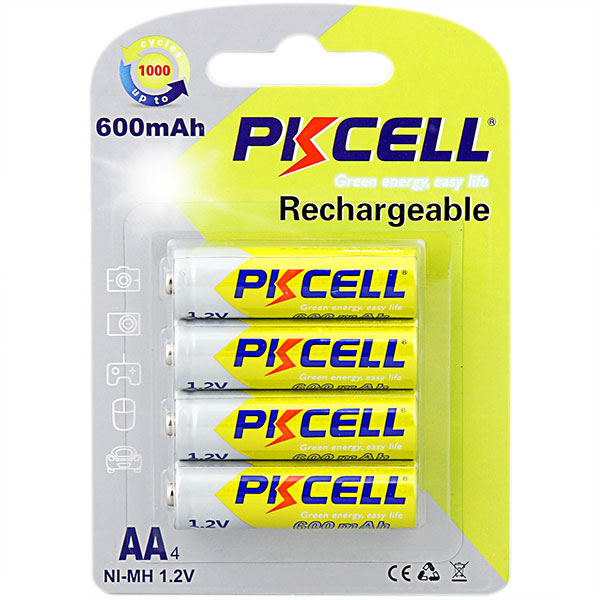 4Pcs nimh aa rechargeable battery 1.2v aa 600mah ni-mh batteries